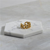 Women Gold and Silver Color Chunky Chain Rings | Moon Discount