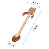 Mini Coffee Spoons Cartoon Cat Cute Kitty Hanging Spoon - Moon Discount
