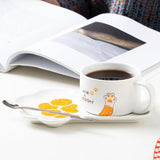 🐱 Cute Cat Ceramic Mug With Tray | Moon Discount - Moon Discount