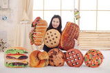 Cookies and sandwiches stuffed plush pillows