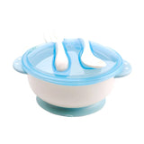 Baby Bowl Children's Cutlery Set Baby Sucker Bowl Complementary Food Silicone Eating Anti-Fall Suction Bowl - Moon Discount